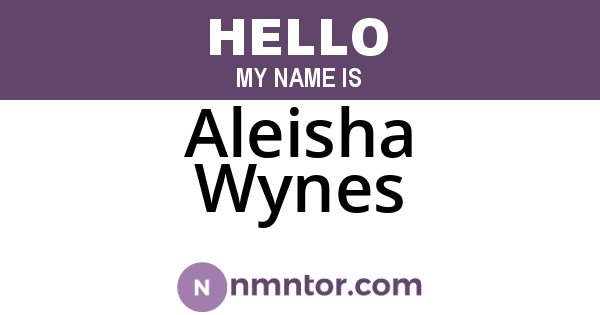 Aleisha Wynes