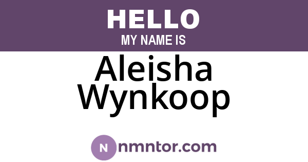Aleisha Wynkoop