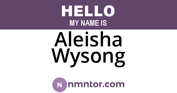 Aleisha Wysong