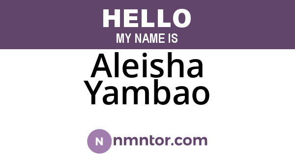 Aleisha Yambao