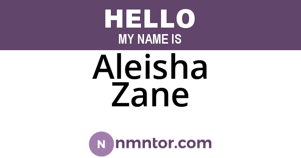 Aleisha Zane