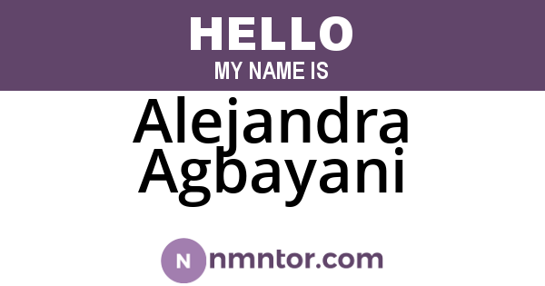 Alejandra Agbayani