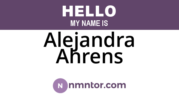 Alejandra Ahrens