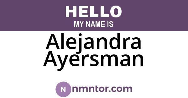 Alejandra Ayersman
