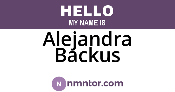 Alejandra Backus