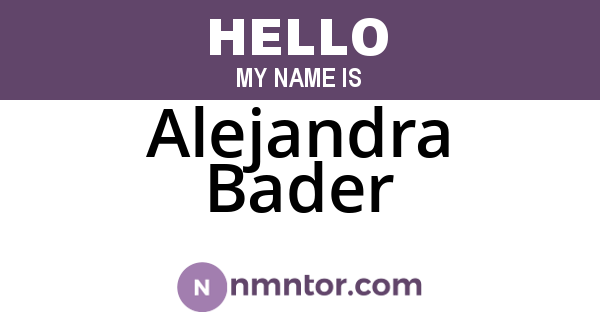 Alejandra Bader