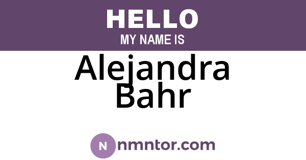 Alejandra Bahr