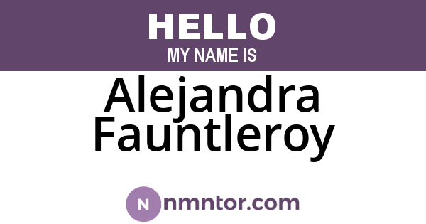 Alejandra Fauntleroy