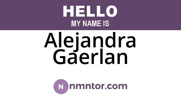 Alejandra Gaerlan