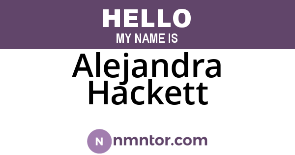 Alejandra Hackett