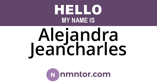 Alejandra Jeancharles