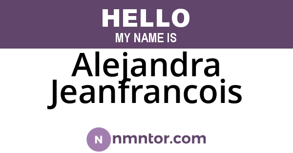 Alejandra Jeanfrancois