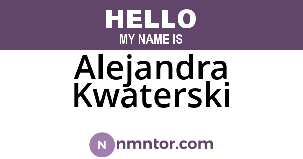 Alejandra Kwaterski