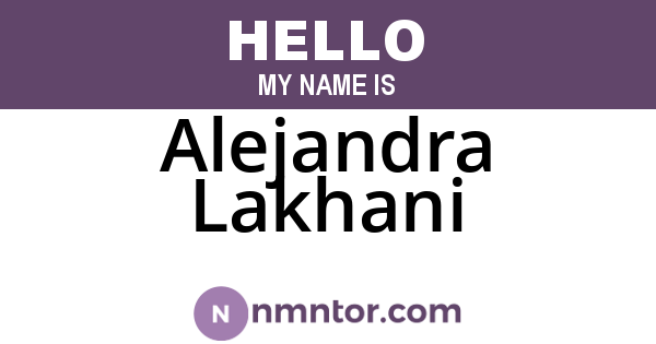 Alejandra Lakhani