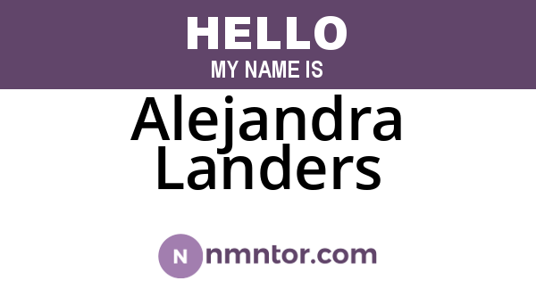 Alejandra Landers