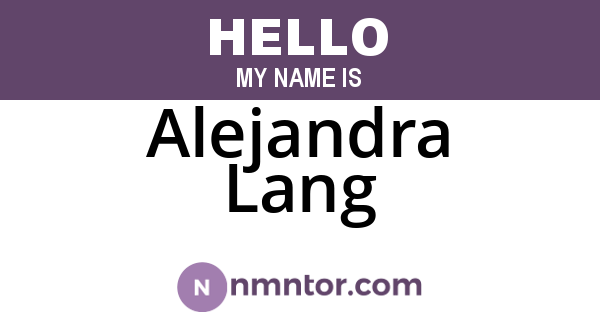 Alejandra Lang