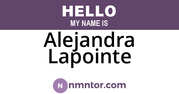 Alejandra Lapointe