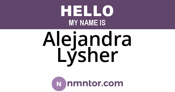 Alejandra Lysher
