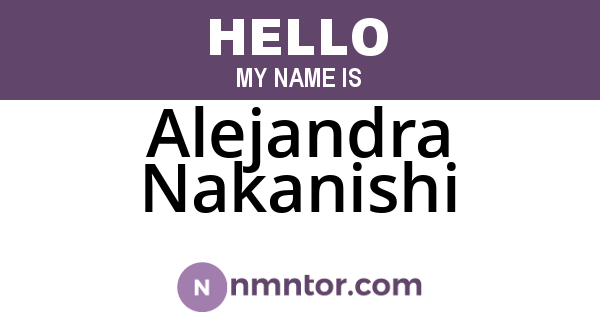 Alejandra Nakanishi