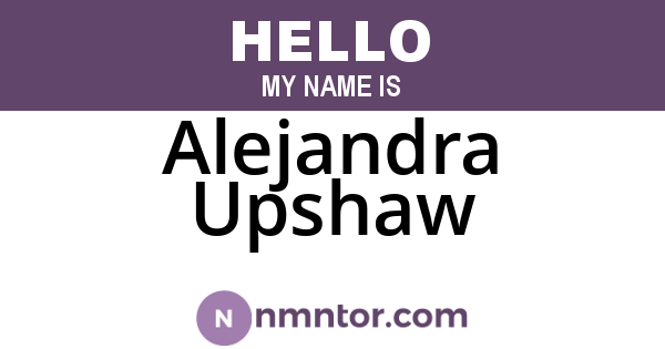 Alejandra Upshaw