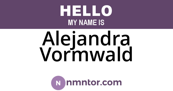 Alejandra Vormwald