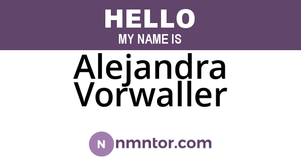 Alejandra Vorwaller