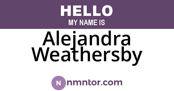 Alejandra Weathersby