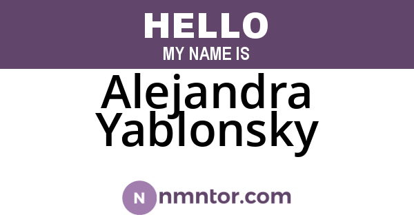 Alejandra Yablonsky