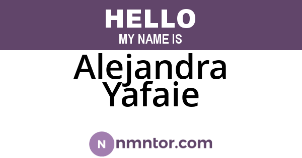 Alejandra Yafaie