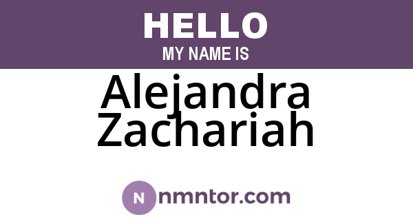 Alejandra Zachariah