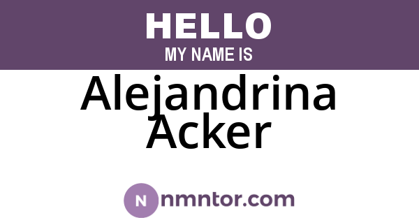 Alejandrina Acker