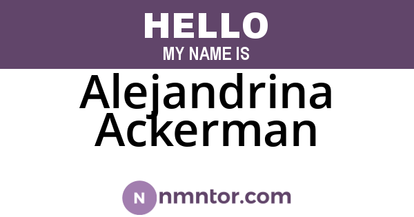 Alejandrina Ackerman