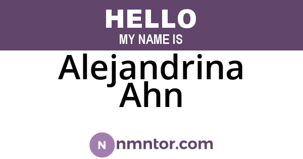 Alejandrina Ahn