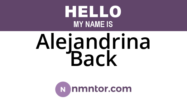 Alejandrina Back