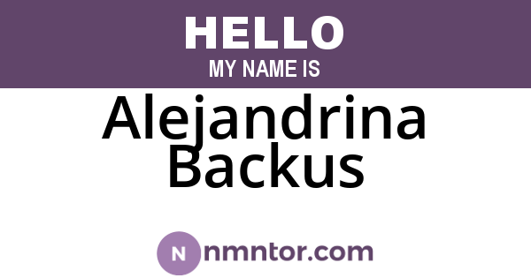 Alejandrina Backus