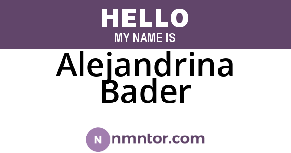 Alejandrina Bader