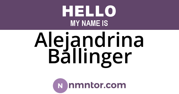 Alejandrina Ballinger