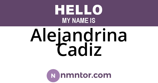 Alejandrina Cadiz