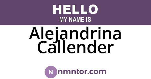 Alejandrina Callender