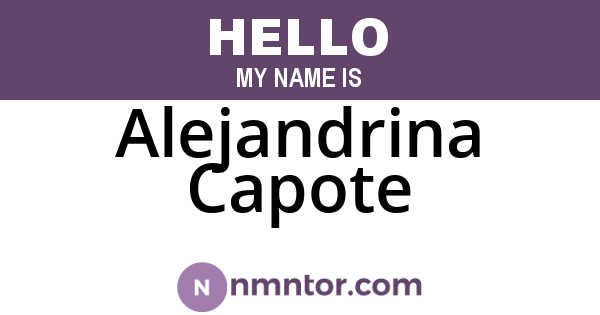Alejandrina Capote