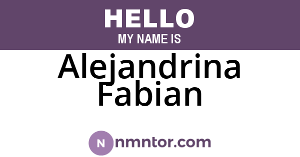 Alejandrina Fabian
