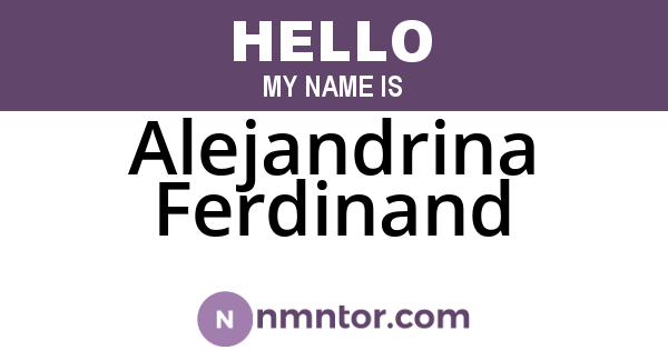 Alejandrina Ferdinand