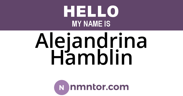 Alejandrina Hamblin