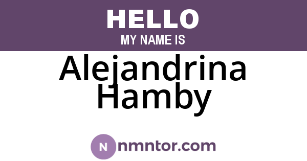 Alejandrina Hamby