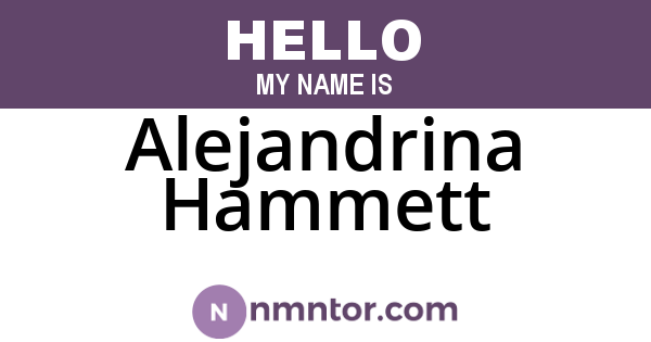 Alejandrina Hammett