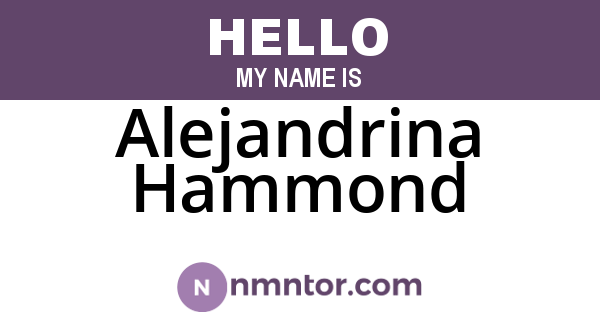 Alejandrina Hammond