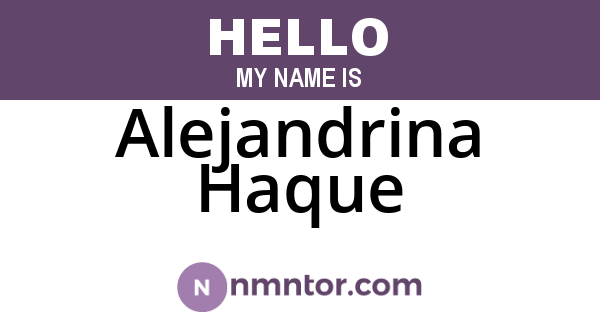 Alejandrina Haque