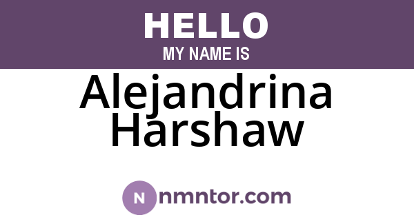 Alejandrina Harshaw