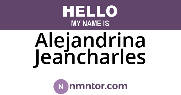 Alejandrina Jeancharles