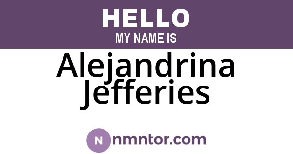 Alejandrina Jefferies